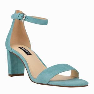 Nine West Pruce Ankle Strap Heeled Sandals - Light Blue - Ireland (OK6854901)